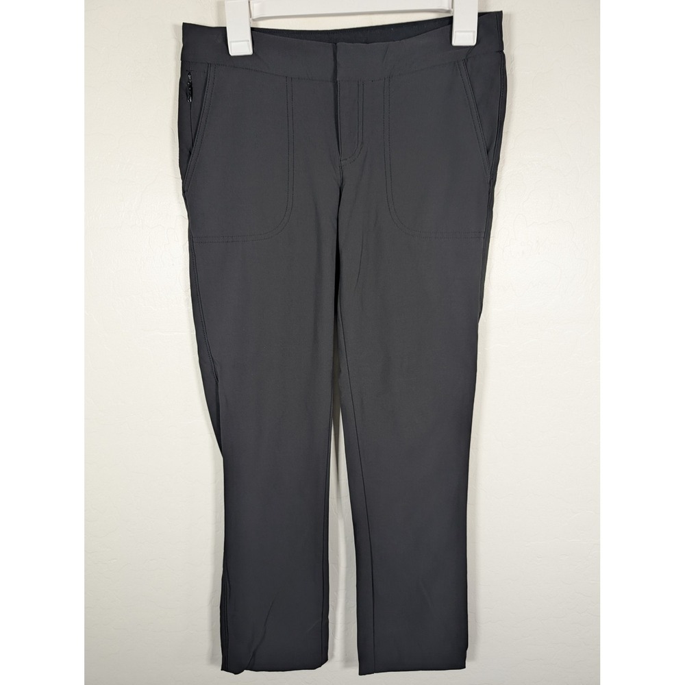 Athleta Pants Womens‎ 4 Black Stretch Straight Leg Athletic Travel Zipper Pocket